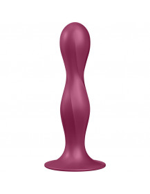 SATISFYER - DOUBLE BALL-R SILIKONDILDO GRANAT