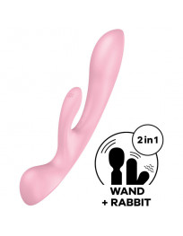 SATISFYER - TRIPLE OH HYBRID VIBRATION ROSA