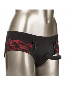 CALEXOTICS - SCANDAL CROTCHLESS PANTIES SET MIT DILDO GRÖSSE S-M