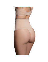 BYE-BRA - NAHTLOSER GÜRTEL STIL TANGA BEIGE GRÖSSE S