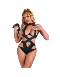 SUBBLIME - SEXY HALTER-BODY MIT HARNESS SCHWARZ S-M
