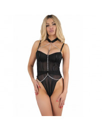 LIVCO CORSETTI FASHION - MELISENDA CF 1709 BADEMANTEL HEMD STRING SCHWARZ S