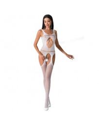 PASSION - WOMAN BS057 WEISSER BODYSTOCKING, EINE GRÖSSE