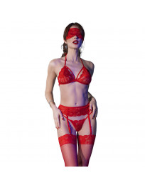 CHILIROSE - CR 4467 SET VIERTEILIG ROT S-M