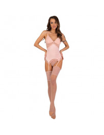 LIVCO CORSETTI FASHION - PERSINNE PEACH SET KORSET HÖSCHEN STRÜMPFE