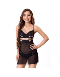 LIVCO CORSETTI FASHION - MAIA 20247 BABYDOLL TANGA SCHWARZ S-M