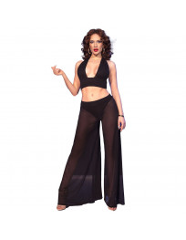 CHILIROSE - CR 4857 SCHWARZES TOP- UND HOSENSET, GRÖSSE S