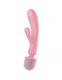 SATISFYER - TRIPLE LOVER RABBIT VIBRATOR MASSAGER ROSA