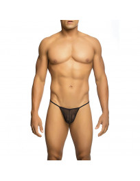 MOB - TRANSPARENTER T-FÖRMIGER TANGA SCHWARZ GRÖSSE L-XL