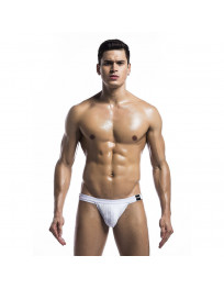 MOB - WEISSER FETISCH-JOCKSTRAP-BADEANZUG, GRÖSSE L