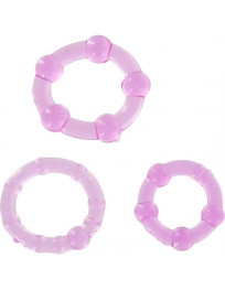 SEVEN CREATIONS - SET AUS DREI LILA PENISRINGEN
