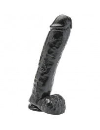 GET REAL - DILDO 28 CM MIT SCHWARZEN EIEREN
