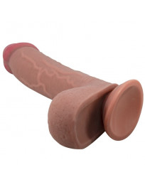 PRETTY LOVE - REALISTISCHER DILDO DER SLIDING SKIN-SERIE MIT SLIDING SKIN-SAUGNAPF BRAUN 23,4 CM
