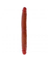 GET REAL - DOPPELENDES SILIKON-DILDO KARAMELL 35 CM