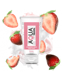 AQUA TRAVEL - SCHMIERMITTEL AUF WASSERBASIS MIT ERDBEER-CREME-GESCHMACK - 50 ML