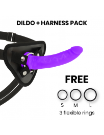 DELTA CLUB - TOYS HARNESS DONG LILA SILIKON 17 CM -O- 3 CM