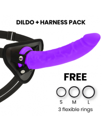 DELTA CLUB - TOYS HARNESS DONG LILA SILIKON 23 CM -O- 4.5 CM