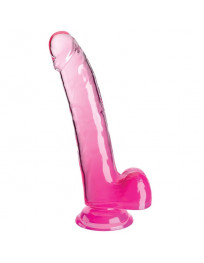KING COCK - CLEAR DILDO MIT HODEN 20.3 CM ROSA