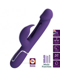 PRETTY LOVE - KAMPAS RABBIT 3 IN 1 MULTIFUNKTIONSVIBRATOR MIT ZUNGE VIOLETT