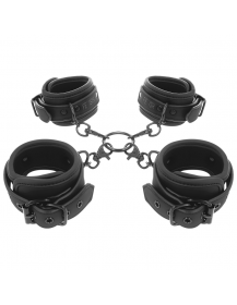 FETISH SUBMISSIVE - HAND- UND KNÖCHEL-HANDSCHELLEN-SET MIT NOPRENE-FUTTER