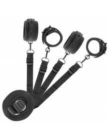 FETISH SUBMISSIVE - SET AUS HANDSCHELLEN UND KRAWATTEN MIT NOPRENE-FUTTER