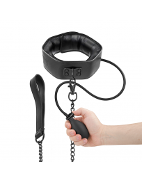 FETISH SUBMISSIVE BONDAGE - AUFBLASBARES WÜRGEHALSBAND MIT KETTE