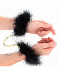 KINK - FEDERHANDMANSCHETTEN MIT GOLDKETTE MODELL 0