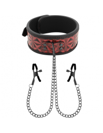BEGME - RED EDITION HALSBAND MIT NIPPELKLEMMEN MIT NEOPRENFUTTER