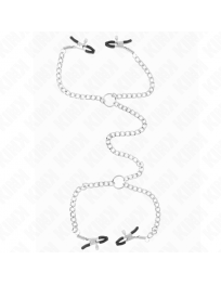 KINK - 4 KETTEN-NIPPELKLAMMERN 32 CM MIT KETTEN 14 CM