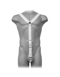 LEATHER BODY - HARNESS HERREN WEISS