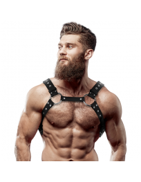 FETISH SUBMISSIVE ATTITUDE - BRUSTHARNESS AUS ÖKOLEDER FÜR HERREN MIT NIETEN