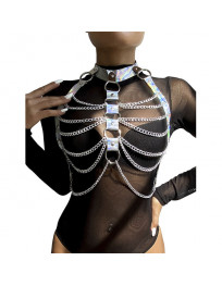 SUBBLIME - 953737 BRUSTGURT MIT RINGEN UND KETTEN SILBER EINE GRÖSSE