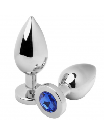 METAL HARD - ANALSTECKER DIAMANT BLAU MITTEL 7,62 CM