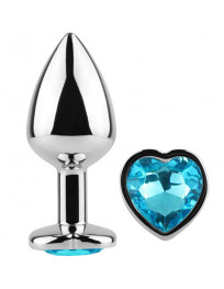 SECRETPLAY - BUTT PLUG AUS METALL, BLAUES HERZ, KLEINE GRÖSSE 7 CM