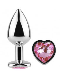 SECRETPLAY - BUTT PLUG AUS METALL FUCHSIA HERZ KLEINE GRÖSSE 7 CM