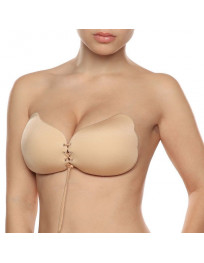 BYE-BRA - LACE-IT ENHANCEMENT PUSH-UP BEIGE CUP D