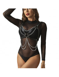 SUBBLIME - HARNESS-BH MIT KETTENDETAIL, EINE GRÖSSE