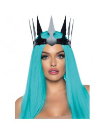 LEG AVENUE - KUNSTLEDER MALEFICENT KRONE MIT NIETEN SCHWARZ