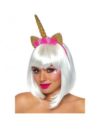LEG AVENUE - EINHORN-BLUMEN-STIRNBAND GOLD
