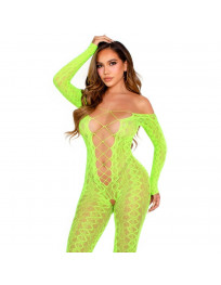 LEG AVENUE - BODYSTOCKING MIT OHNE SCHRITT EXOTIC SNAKE LACE NEONGRÜN