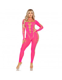 LEG AVENUE - ROSA BODYSTOCKING MIT OFFENEM RÜCKEN, EINHEITSGRÖSSE