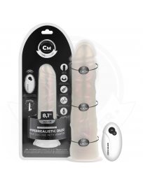 COCK MILLER - DILDO MIT SAUGNÄPFEN, LICHTERN UND VIBRATION MIT FERNBEDIENUNG WEISS 20,5 CM