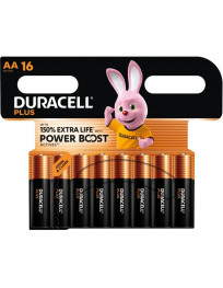 DURACELL - PLUS POWER BOOST AA ALKALINE BATTERIE LR6 BLISTER x 16